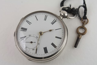 An open faced pocket watch by Walter M Mass contained in a  silver case
