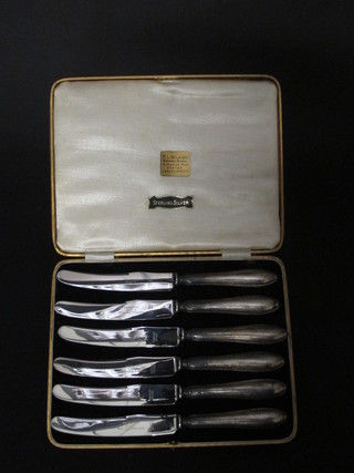 A set of 6 tea knives with silver handles, Sheffield 1939
