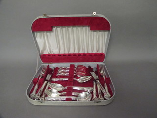 A canteen of silver plated flatware, cased