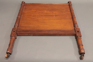 A pair of 19th Century mahogany panel end bedsteads with  turned columns to the side 39"