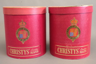 2 Christys oval card hat boxes