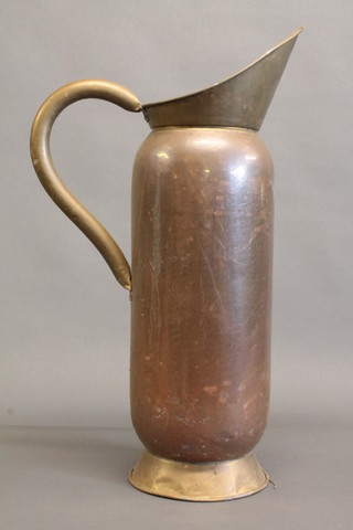 A large copper and brass jug 28"