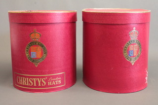 A pair of Christys oval hat boxes