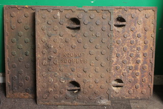 3 cast iron man hole covers by Harrods of London 26" x 20"