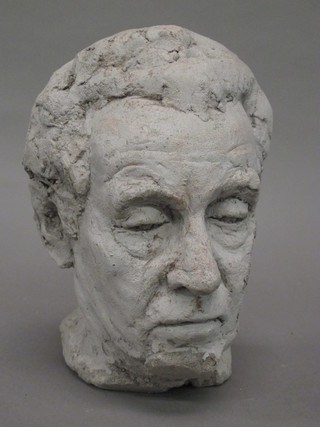 A plaster moquette bust of a gentleman 10"