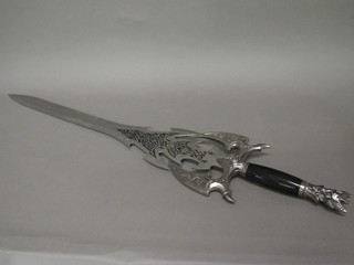A reproduction double edged sword with 26" blade