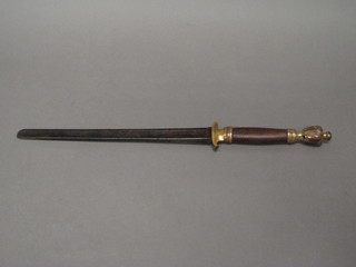 A Georgian Infantry sword, blade cut down, the 10" blade with Royal Cypher and marked Solingen