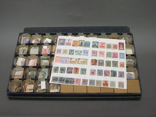 2 shallow trays of various stamps and a collection of first day covers