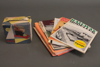 A Mamod M.M.1 stationery steam engine and various editions of  Model Railway magazine