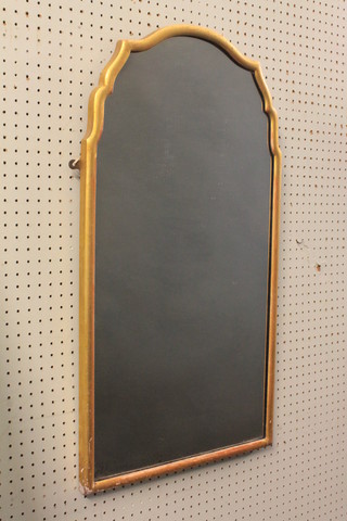 A 19th Century arched plate mirror contained in a gilt frame 31"