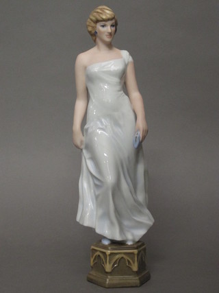 A limited edition Royal Dux porcelain figure of Diana Princess  of Wales, the base with pink triangle mark 12"