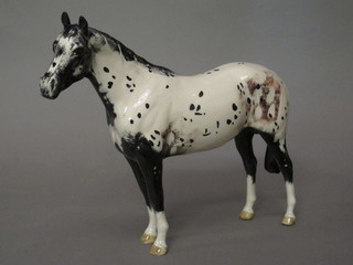 A Beswick figure of a standing Piebald horse 8"