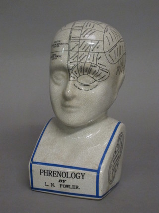 A Victorian style phrenology head 11"