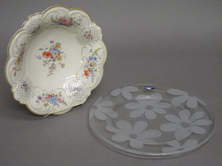 A circular Bavarian dish with floral decoration and a Leonardo  platter 12"