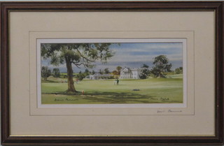 Dennis Pannett, a coloured print "Moor Park Rickmansworth" 5" x 112