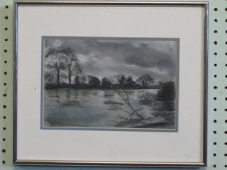 V E Lefroy, watercolour drawing "River Wye at the Weir" 6" x  9"