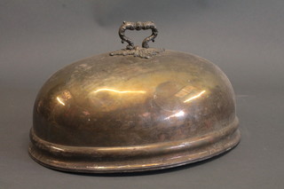 An oval silver plated meat cover 16"