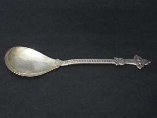 An Art Nouveau Continental white metal spoon marked 830  Thume