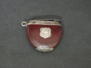 A 19th Century vesta case formed from a conker with white  metal mounts