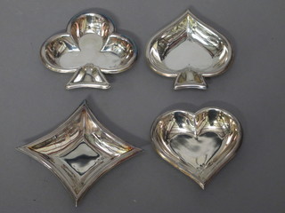 4 silver ashtrays in the form of Trumps marked 925