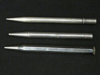 3 silver cased propelling pencils