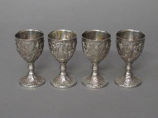 4 silver plated egg cups