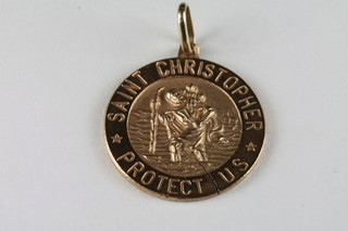 A 9ct gold St Christopher medal