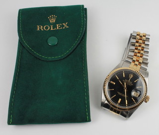 A gentleman's Rolex perpetual day/date wristwatch with two colour metal strap