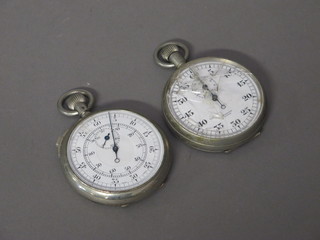 2 stop watches contained in chrome cases