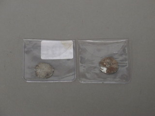 2 early silver pennies