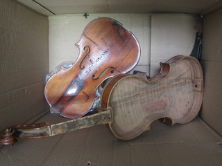 A violin labelled C H J.B Collin-Mezin, for restoration purposes