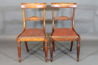 A set of 6 19th Century simulated rosewood and bar back dining  chairs with carved mid rails and drop in seats