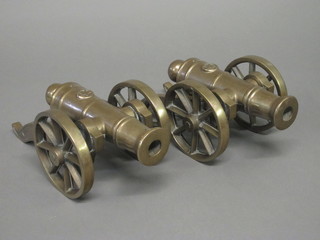 2 brass models of canons with 10" barrels  ILLUSTRATED