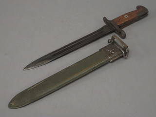 A WWII American bayonet, the 9" blade marked AFH USA