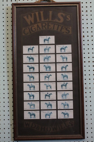 A framed set of reproduction Wills cigarette cards - Race Horses  22" x 10"