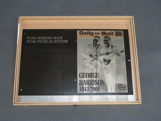 The aluminium printing plate for The Daily Mail Golden Jubilee  Tuesday 4 June 2000, do. 23 November - We've Won and do.  Saturday 1 December 2001, together with the negative of George  Harrison 1943 to 2001