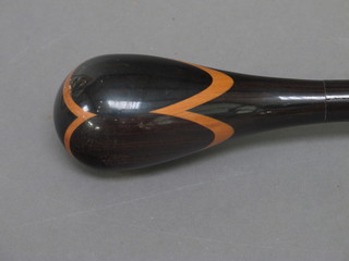 An African inlaid wooden cane