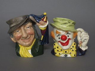 2 Royal Doulton character jugs - The Clown D6834 and Punch  & Judy Man