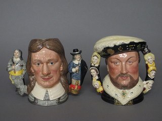 A Royal Doulton limited edition 500th Anniversary of Henry VIII character jug and 1 other Oliver Cromwell