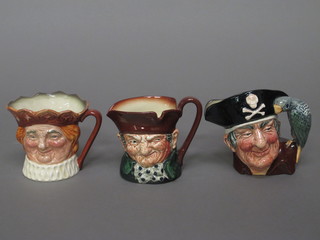 3 medium Royal Doulton character jugs - Auld King Cole, Auld  Charlie and Long John Silver