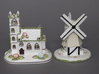 2 Coalport figures - The Village Church 5" and The Old  Curiosity Shop 5", sail f and r,