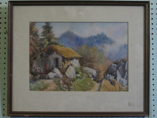 E Marten, watercolour "A Hillman's House in Missouri Hills"  10" x 14"