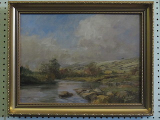 W Holmes, oil on board "Study of a Lake" 11" x 15"