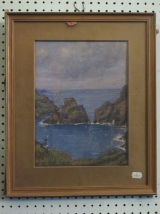 Watercolour "Bay with Rocky Outcrop" 112 x 8"