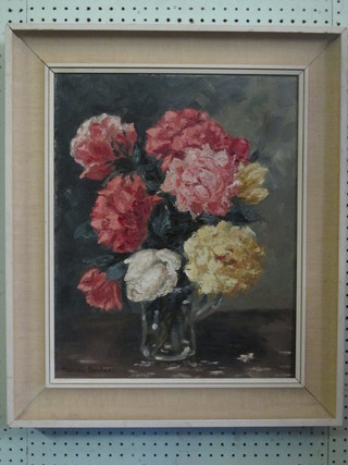Monica Buchan, oil on canvas "Vase of Flowers" 19" x 15"
