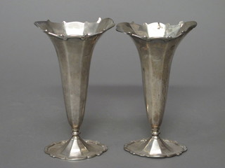 A pair of Scotts silver boat shaped specimen vases, Glasgow  1928 7 ozs  ILLUSTRATED