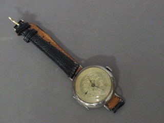 A lady's wristwatch contained in a silver case