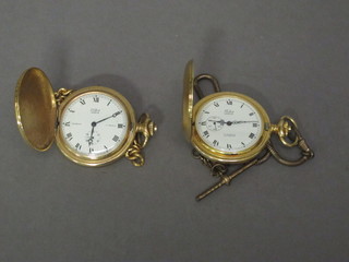 2 pocket watches contained in gilt metal cases