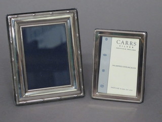2 modern silver rectangular easel photograph frames 4" and 5"
