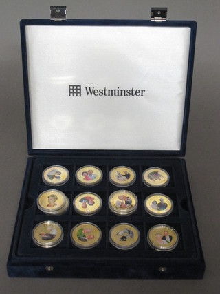 A set of 26 Cook Island gilt metal and enamelled crowns to  commemorate The Golden Jubilee, cased